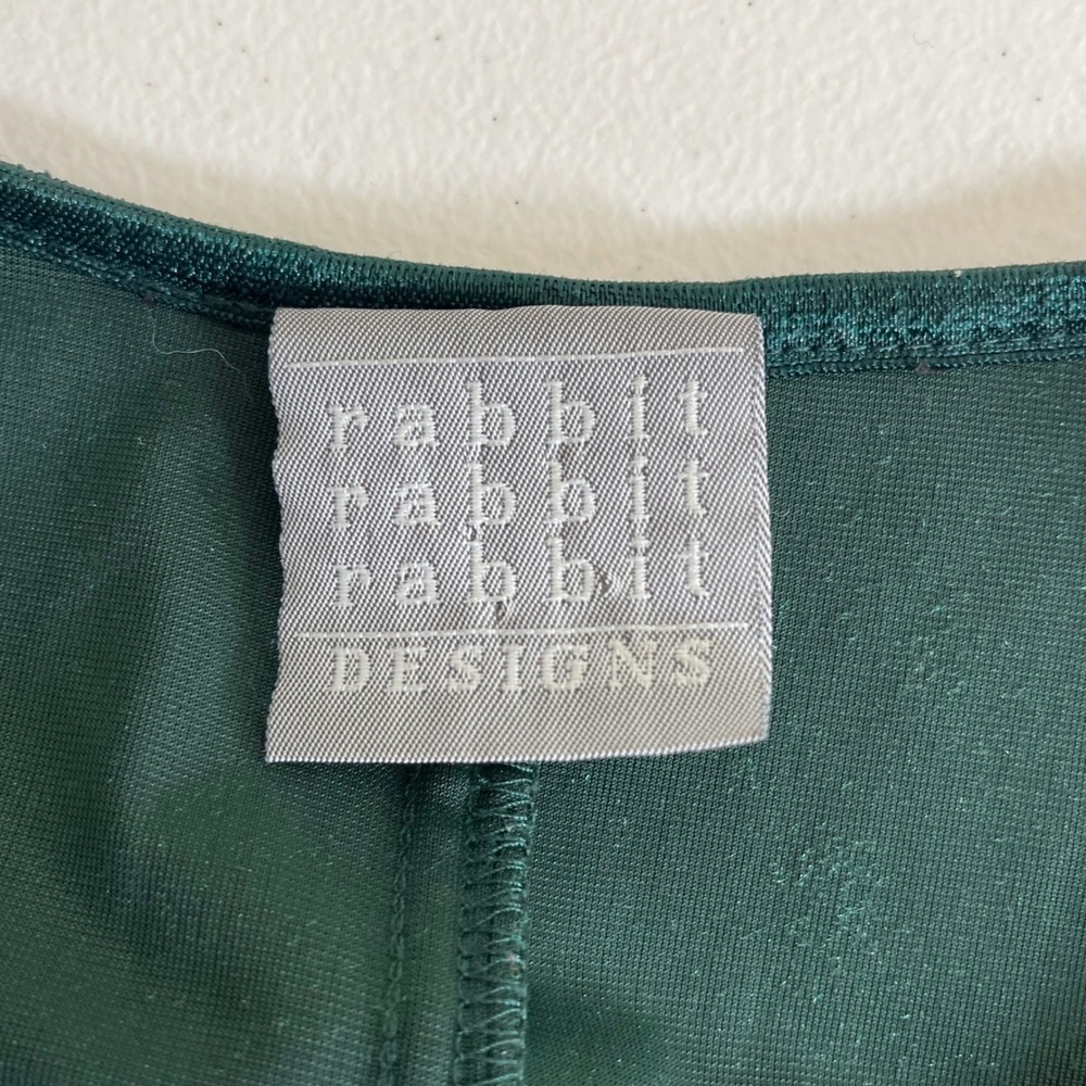 Vintage Rabbit Rabbit Rabbit Designs Velvet Maxi Dress 10P Green Whimsigoth 90s - Picture 7 of 11